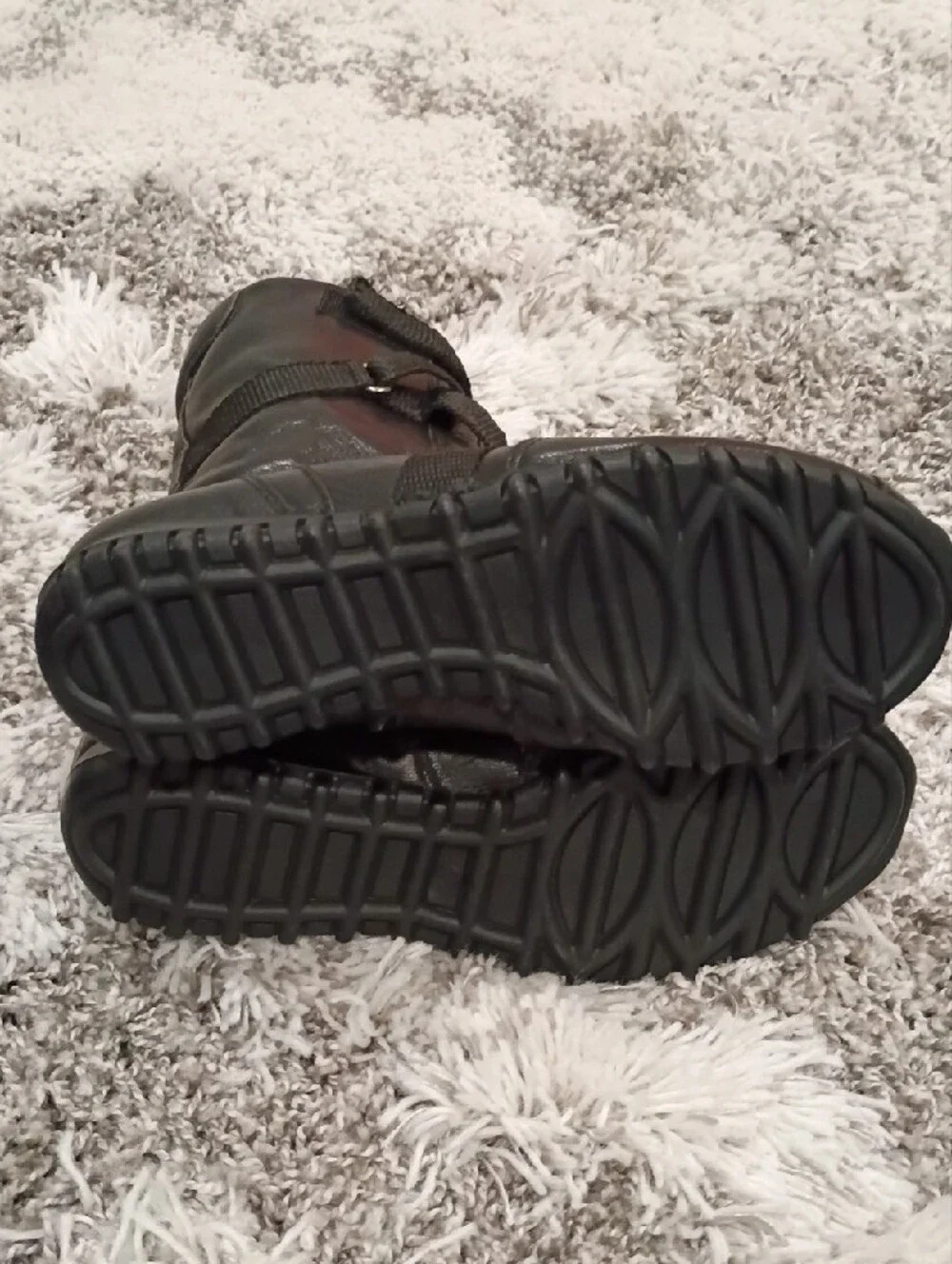 Women's Black Strappy Ankle Booties - Tactical-Inspired Design